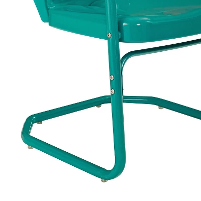 Ridgeland 3pc Outdoor Bistro Set With Table & 2 Chairs - Turquoise Gloss - Crosley - Image 10