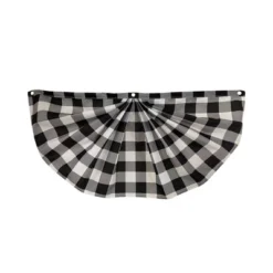 Briarwood Lane Black And White Checkered Bunting 48" X 24" Pleated Banner With Brass Grommets