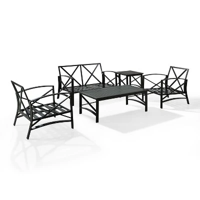 5pc Kaplan Outdoor Seating Set Oatmeal - Crosley - Image 3