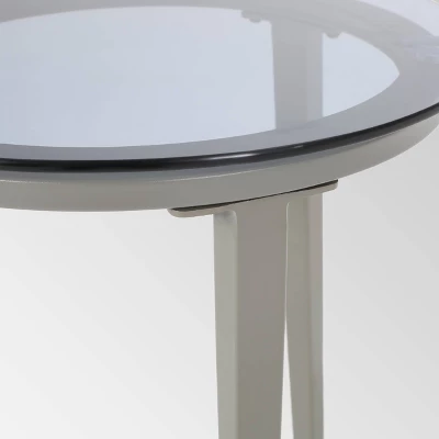 Pebble Iron Modern Side Table - Gray - Christopher Knight Home - Image 3