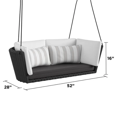 Sally Loveseat Swing With Cushion - Gray/Black - Novogratz - Image 7
