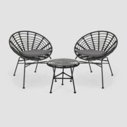 3pc Pigment Iron Modern Boho Chat Set Gray - Christopher Knight Home