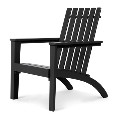 Tangkula Wooden Adirondack Chair W/Ergonomic Design Outdoor Lounge Armchair Acacia Wood Chair For Yard&Patio Black/Gray/White - Image 8
