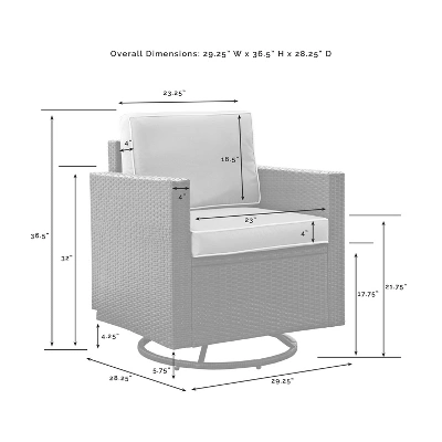 Palm Harbor 5pc Outdoor Wicker Conversation Set With Fire Table - Gray - Crosley - Image 13