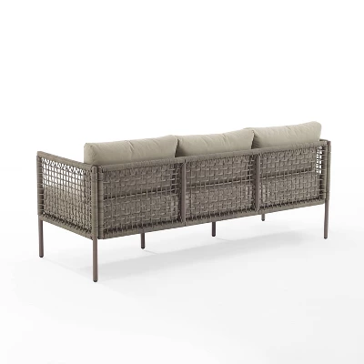Cali Bay Outdoor Wicker Sofa - Taupe/Light Brown - Crosley - Image 8