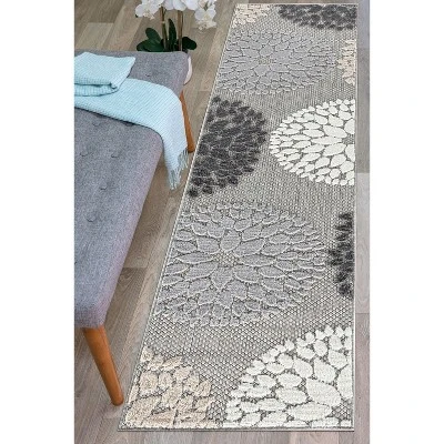 World Rug Gallery Brescia Modern Floral Circles Indoor/Outdoor Area Rug - Image 6