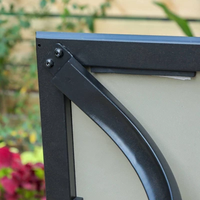 Patio Set With Steel Table With 1.57" Umbrella Hole & Steel Swivel Sling Arm Chairs - Captiva Designs - Image 5