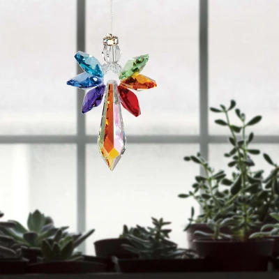 Woodstock Wind Chimes Woodstock Rainbow Makers Collection, Crystal Guardian Angel, Large 2'' Crystal Suncatcher For Indoor Decor Gift