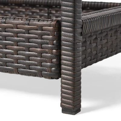 Savona Wicker Outdoor Serving Cart - Brown - Christopher Knight Home - Image 5