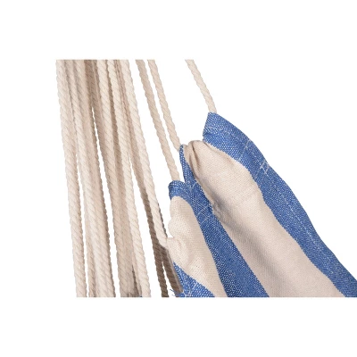 Boho Breeze Swinging Bungalow Hammock Chair - Hampton Blue Stripe - Blue Wave - Image 6