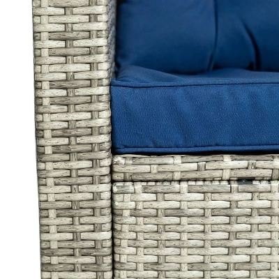 Terrazzo 4pc Outdoor Wicker Seating Set With Cushions - DUKAP - Image 9