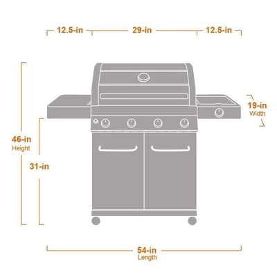 4-Burner Propane Stainless Steel Gas Grill With ClearView Lid Model 41847NG - Monument Grills - Image 12