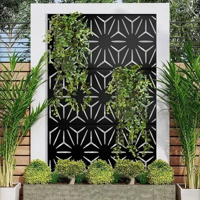NewTown Decorative Outdoor Privacy Screen Panels, Metal Laser Cut Privacy Screen Decorative Patio Metal Fence For Outdoor Indoor Decor-The Pop Home - Image 5