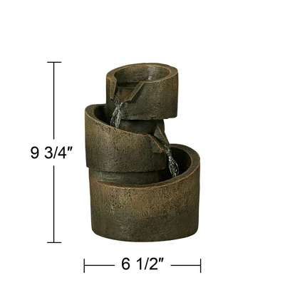 John Timberland Rustic Modern Zen Indoor Tabletop Water Fountain 9 3/4" High Cascading Table Desk Office Home Bedroom Relaxation - Image 5