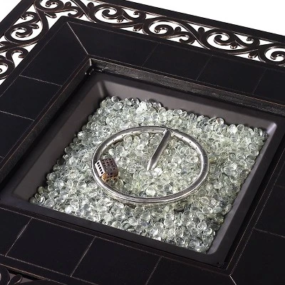 Oakland Living 5pc Deep Seating Swivel Aluminum Outdoor Patio Fire Pit Dining Set Copper - Image 5