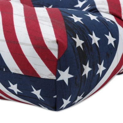 44" X 18" Outdoor/Indoor Tufted Bench/Swing Cushion Major Americana Red - Pillow Perfect