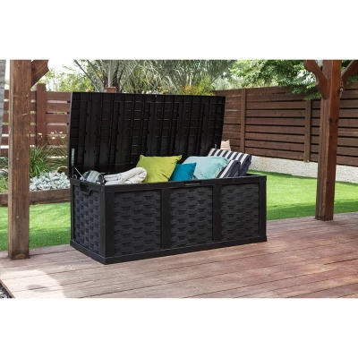 Starplast 153 Gallon Plastic Deck Box Black - Image 5