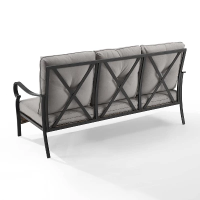 Dahlia Outdoor Steel Sofa Taupe/Matte Black - Crosley - Image 8