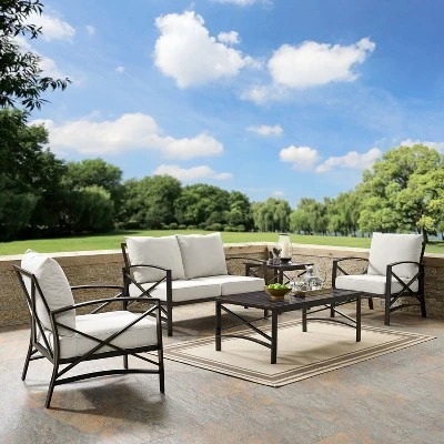 5pc Kaplan Outdoor Seating Set Oatmeal - Crosley - Image 4