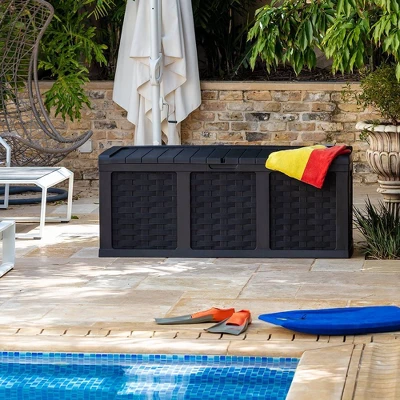 Starplast 153 Gallon Plastic Deck Box Black - Image 6