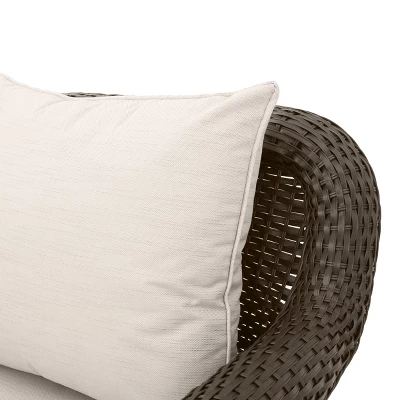 Amaya 5pc Outdoor 4 Wicker Swivel Chair & Fire Pit Set - Dark Brown/Beige/Matte Black - Christopher Knight Home - Image 13