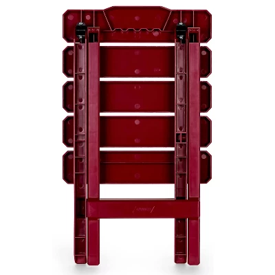 Camco 51684 Portable Indoor Outdoor Camping Picnic Beach Pool Regular Adirondack Plastic Resin Folding Side Table, Red - Image 3
