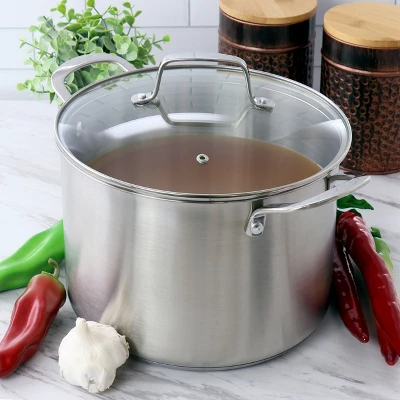 Martha Stewart Everday Midvale 8 Quart Stainless Steel Stock Pot With Lid - Image 5