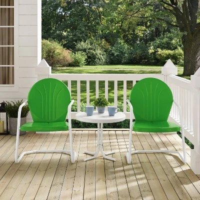 Griffith 3pc Outdoor Conversation Set - Kelly Green - Crosley - Image 3