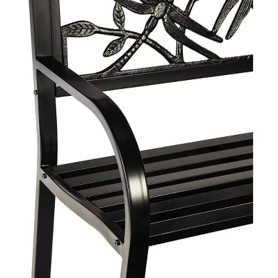 Plow & Hearth Metal Blooming Garden Bench - Image 2