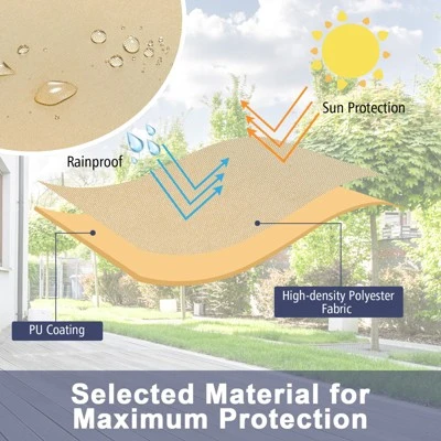 Costway Patio 60''x43'' 2-Seater Bench Loveseat Deep Sofa Cover Waterproof Handle Air Vent - Image 6