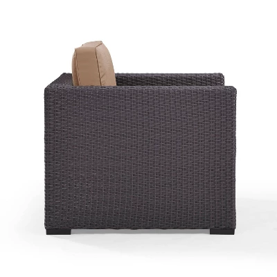 Biscayne Outdoor Wicker Armchair - Mocha - Crosley - Image 7