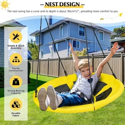 Extra Large Heavy Duty A-Frame Steel Swing Stand Set 40β Nest Tree Swing Yellow - Image 3
