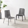 Fenton 4pk Outdoor Wicker Stackable Chairs - Gray - Crosley