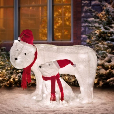 Haute Decor 2pk Polar Bear Outdoor Decor