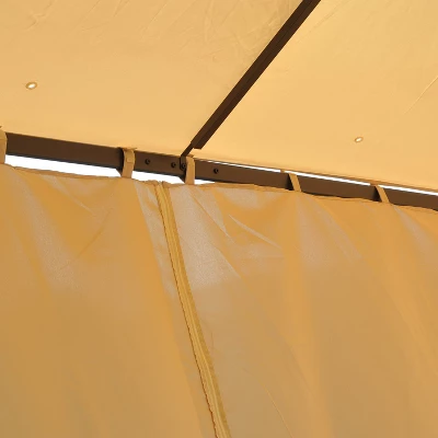 Outsunny 10' X 10' Steel Outdoor Patio Gazebo With Polyester Privacy Curtains, Two-Tier Roof For Air, & Large Design - Image 6