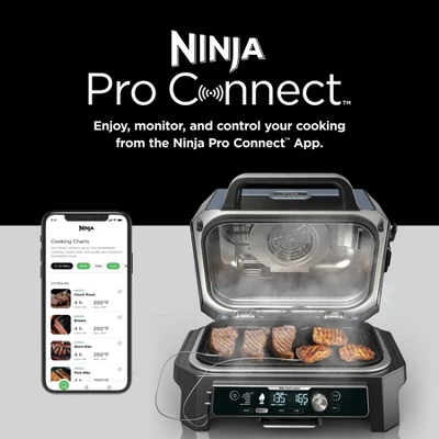 Ninja Woodfire ProConnect Premium XL 7-in-1 Outdoor Grill & Smoker, App Enabled, Woodfire Technology, 2 Built-In Thermometers - OG951 - Image 6
