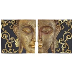 Design Toscano Mirrored Nirvana Dual Buddha Asian Inspired Wall Sculptures