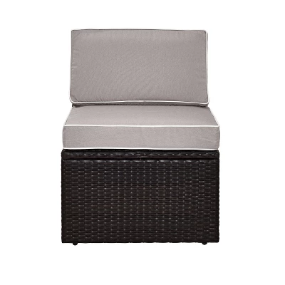 Palm Harbor Outdoor Wicker Center Chair - Gray - Crosley - Image 3