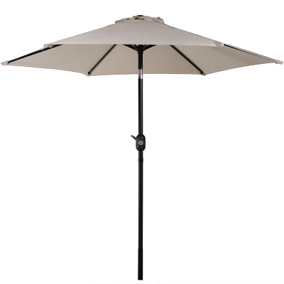 Sunnydaze Decor Sunnydaze Outdoor Aluminum Patio Table Umbrella With Polyester Canopy And Tilt And Crank Shade Control - 7.5' - Image 9