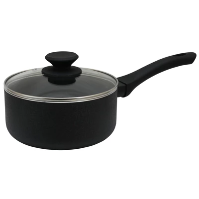 Oster® Oster Ashford 2 Quart Aluminum Nonstick Sauce Pan With Tempered Glass Lid In Black - Image 3