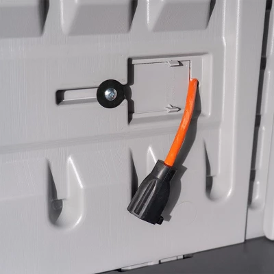 Suncast Backyard Oasis 130-Gallon Outdoor Storage Shed Basic Unit With Adjustable Shelf For Garden, Patio, Backyard, Yard, Or Pool Supplies, Dove Gray - Image 3