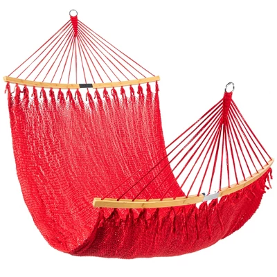 Best Choice Products 2-Person Woven Polyester Outdoor Caribbean Hammock W/ Curved Bamboo Spreader Bar - Image 8