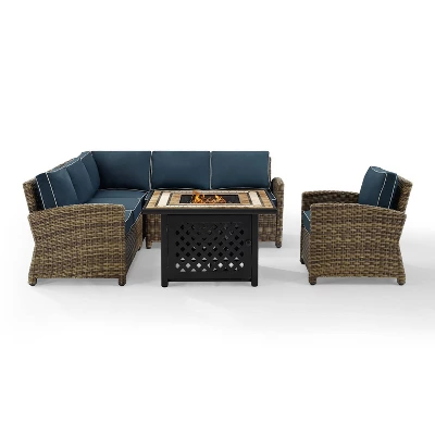 Bradenton 5pc Outdoor Wicker Seating With Fire Table - Crosley - Image 10