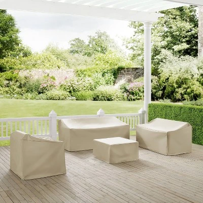 Crosley 4pc Sectional Cover Set, Tan