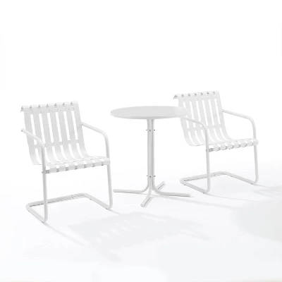 Gracie 3pc Outdoor Metal Bistro Set With Table & 2 Armchairs - Crosley - Image 10