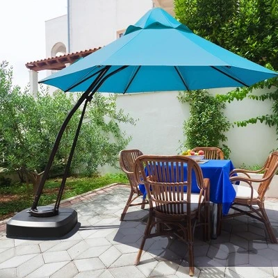 Costway 11FT Outdoor Cantilever Offset Hanging Umbrella W/ Base Wheel - Image 11