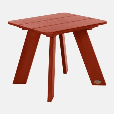 3pc Outdoor Set With Italica Modern Adirondack Chairs & Side Table - Rustic Red - Highwood - Image 3