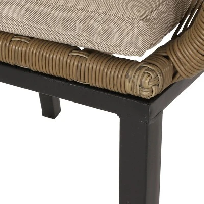 Russel 3pc Outdoor Wicker 2 Seater Chat Set - Light Brown/Beige - Christopher Knight Home - Image 10