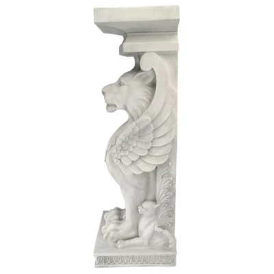 Design Toscano Trapezophoron Sculptural Winged Lion Pedestal - Image 3