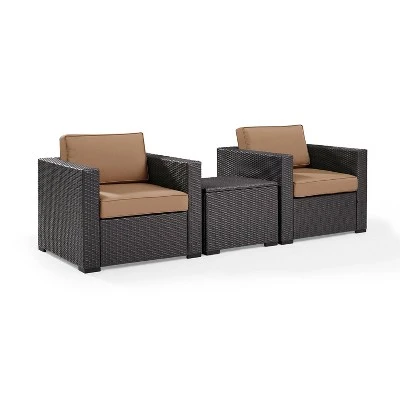 Biscayne 3pc Outdoor Wicker Seating Set - Mocha - Crosley - Image 5